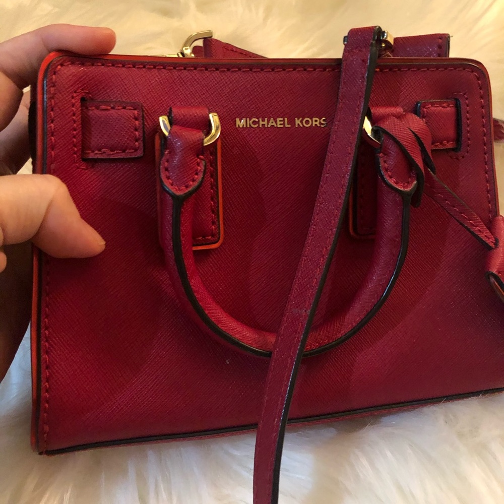 Mini red Michael Kors handbag